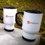 White Stainless Steel Travel Mug Printing in Sri Lanka